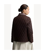Women's Barbour Icons Tartan Collar Cropped Liddesdale Quilted Jacket - Rustic / Muted