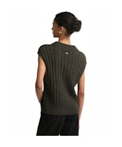 Women's Barbour Anastasia Knitted Vest - Olive Multi Patchwork