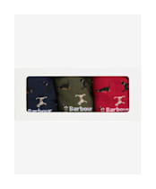 Men's Barbour Dog Sock Gift Set - Navy / Red / Green