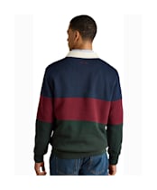  Men's Joules French Rib Rugby Shirt - Green / Navy