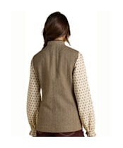 Women's Joules Nehru Tweed Fitted Gilet - Brown