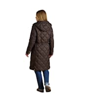 Women's Joules Chessington Showerproof Quilted Coat - Chocolate Brown