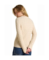 Women's Joules Classic Cable Knit Jumper - Oatmeal