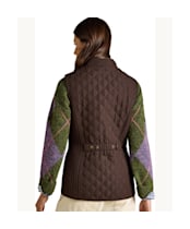 Women's Joules Minx Diamond Showerproof Quilt Gilet - Chocolate Brown