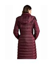 Women's Joules Windborough Showerproof Longline Coat - Rust Brown