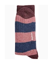 Men’s Barbour Houghton Stripe Socks - Bordeaux / Navy
