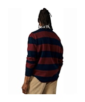 Men's Aubin Irnham Stripe Rugby Shirt - Navy / Oxblood Stripe