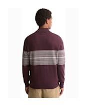 Men's Barbour Millwood Fairisle Half Zip Jumper - Burgundy