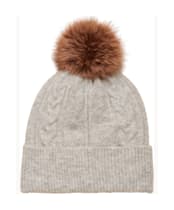 Women's Joules Cable Knit Bobble Hat - Grey