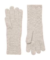 Women's Joules Cable Knit Gloves - Grey