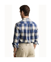 Men's GANT Regular Fit Windblown Flannel Check Shirt - Blue Horizon