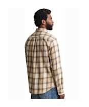 Men's GANT Regular Fit Windblown Flannel Check Shirt - Dry Sand