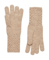 Women's Joules Cable Knit Gloves - Oatmeal