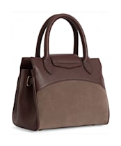 Fairfax & Favor The Mini Windsor Suede Handbag - Deep Taupe / Port