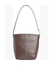 Women's Barbour Cedar Leather Bucket Bag - Rustic Brown