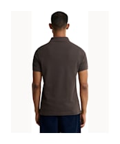 Men's Barbour Tartan Pique Polo Shirt - Shadow Brown