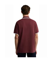 Men's Barbour International Evan Tipped Polo Shirt - Red Mahogany