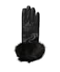 Women’s Barbour Fur Trimmed Leather Gloves - Black