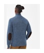 Men's Barbour Patch Half Button Lambswool Sweater - Inky Blue