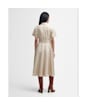 Women's Barbour Margaret Short Sleeve Cotton Linen Blend Midi Dress - Safari