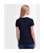 Women's Barbour Rowen Short Sleeve Slim Fit Cotton Blend T-Shirt - Navy