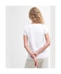 Women's Barbour Southport Short Sleeve, Slim Fit, Cotton Blend T-Shirt - White