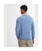 Men's Barbour Essential Lambswool Crew Neck Sweater - Cool Blue