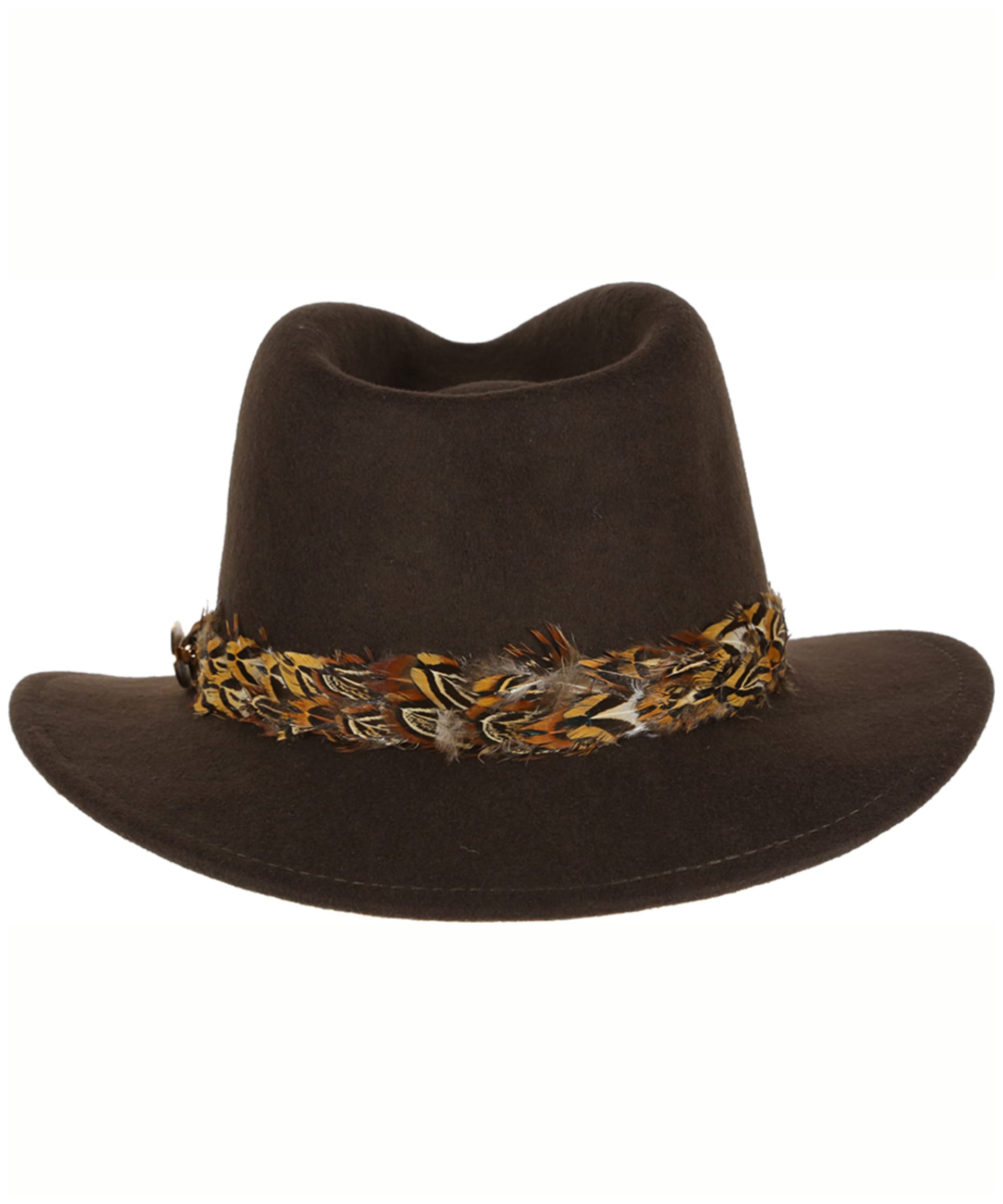 Hicks & Brown T Suffolk Fedora Maroon Pheasant Feather Brown Wrap HBSW1MA main image 0