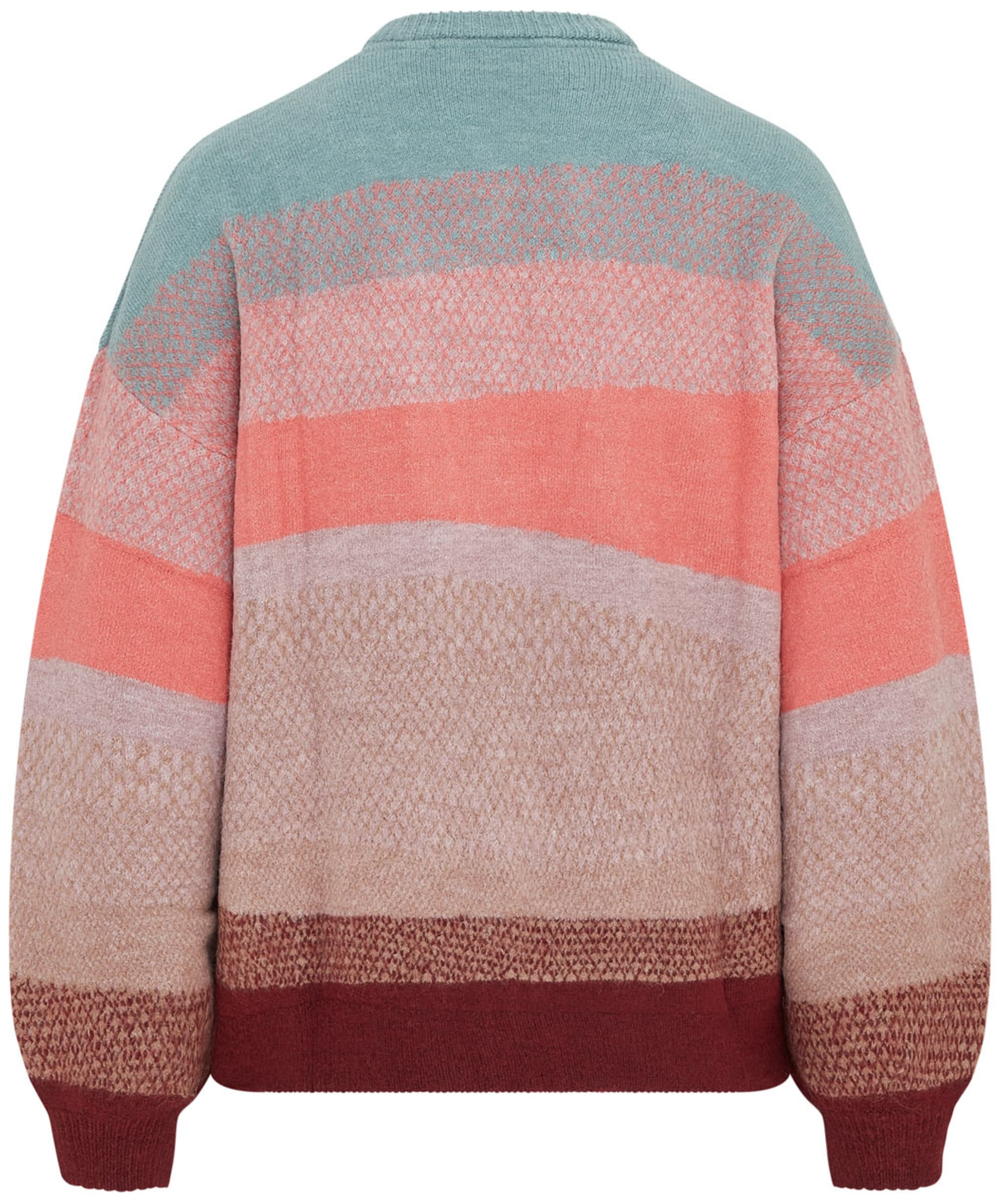 Pink Lily Multi Knit Sweater Raelyn Brown Striped Open Knit