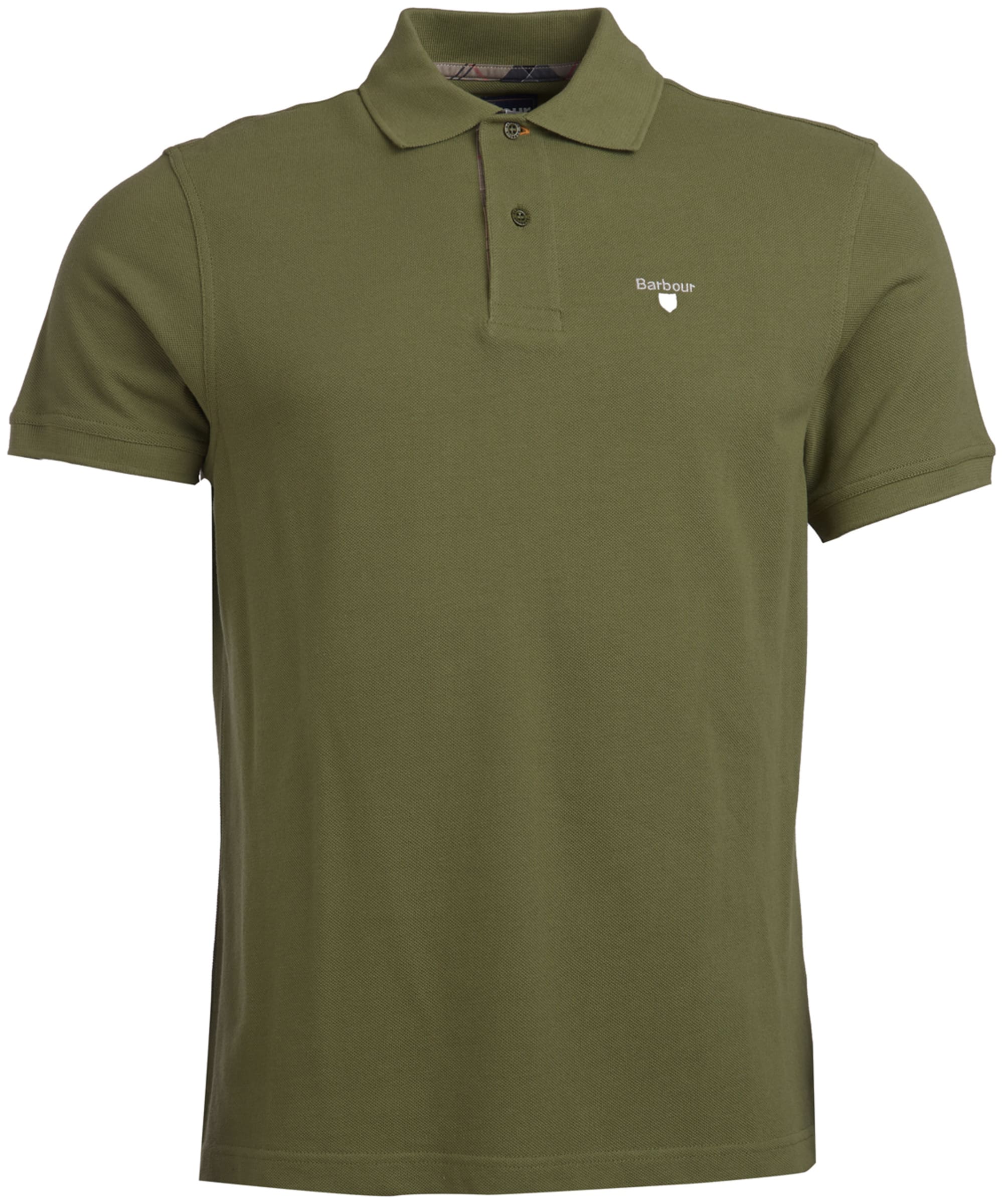 Barbour Men's Tartan Pique Polo Shirt Blue Size Medium