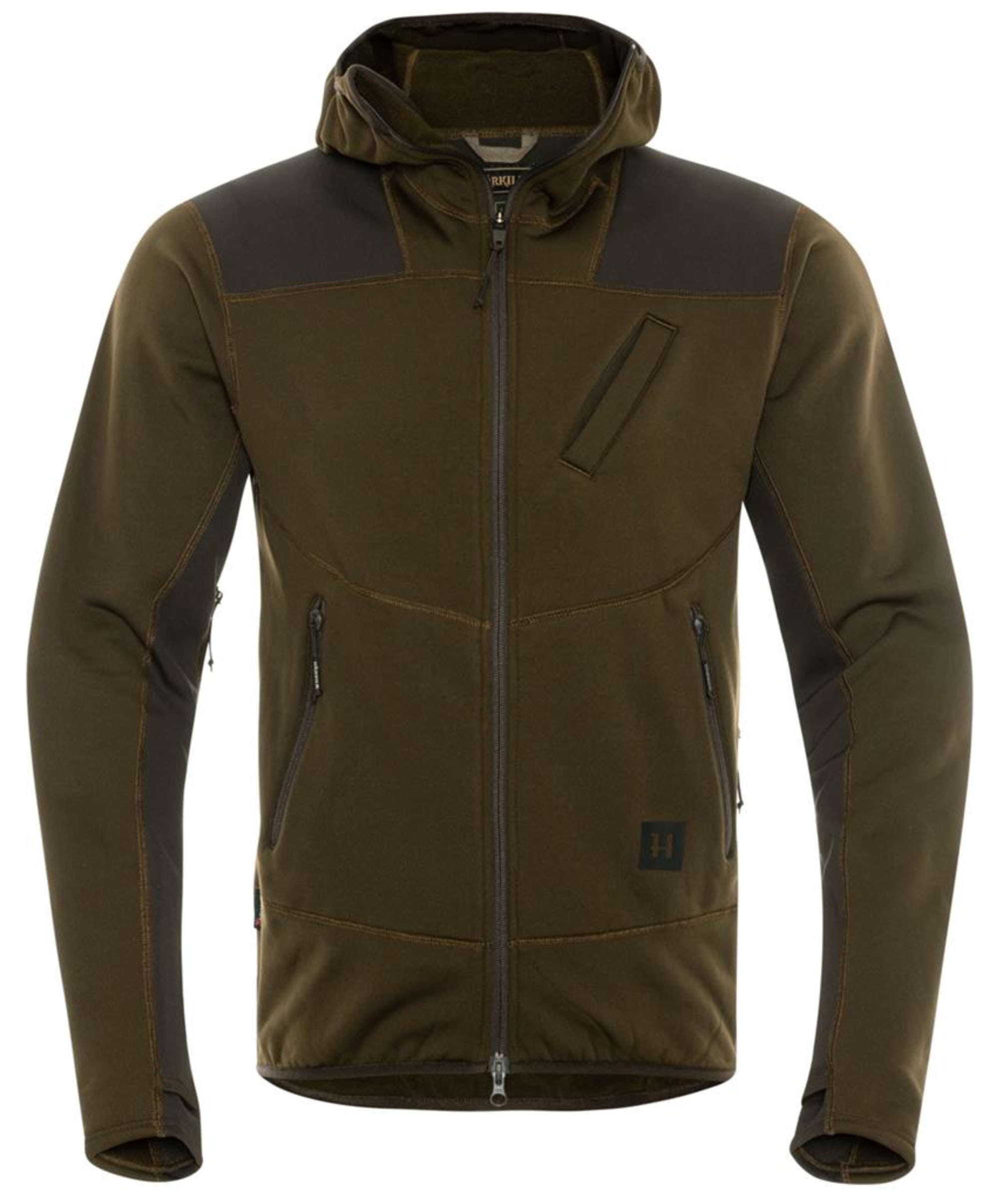 View Mens Härkila Deer Stalker Fleece Hoodie Willow Green Shadow Brown UK 42 information