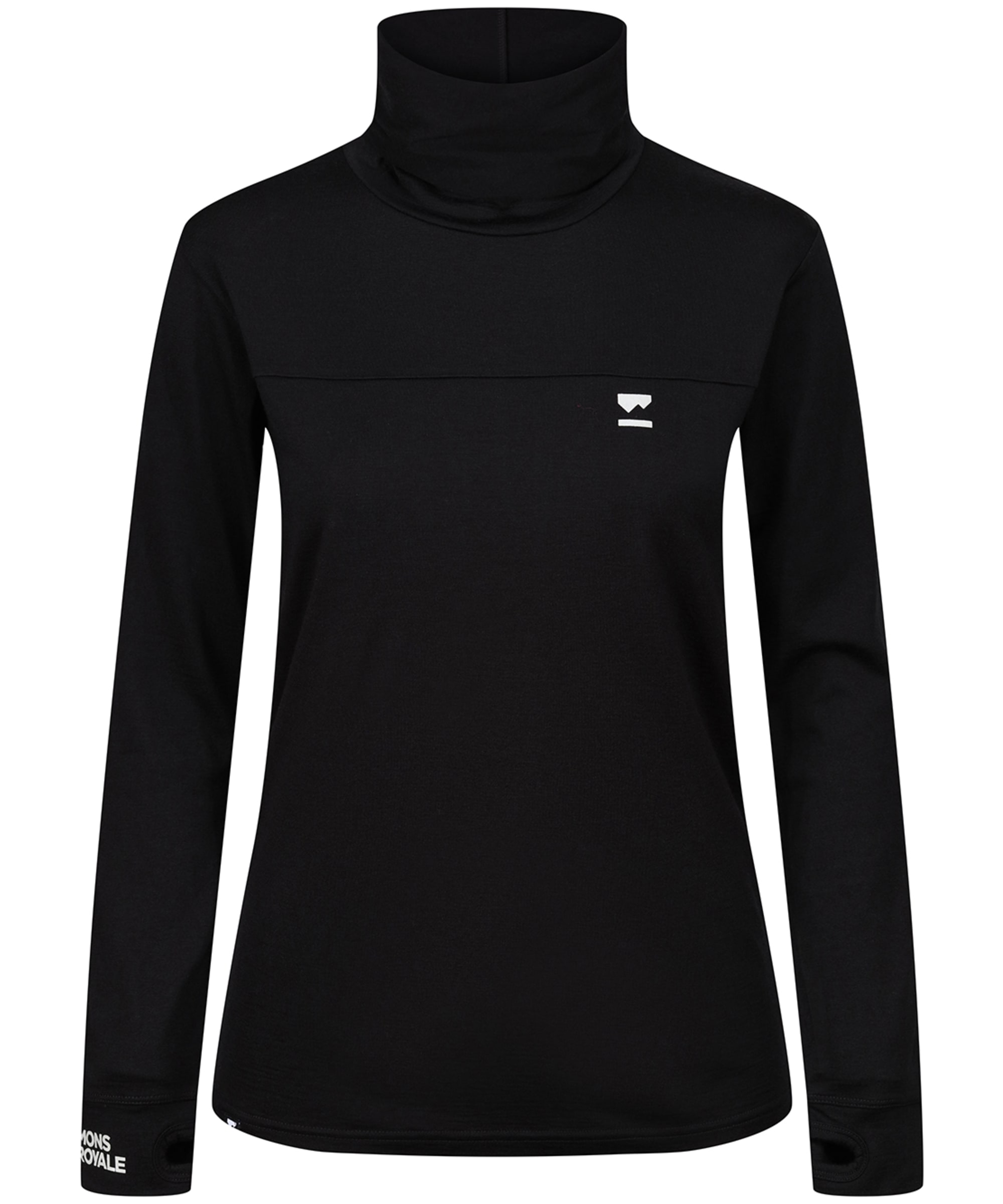 View Womens Mons Royale Yotei BF High Neck Merino Wool Top Black L information
