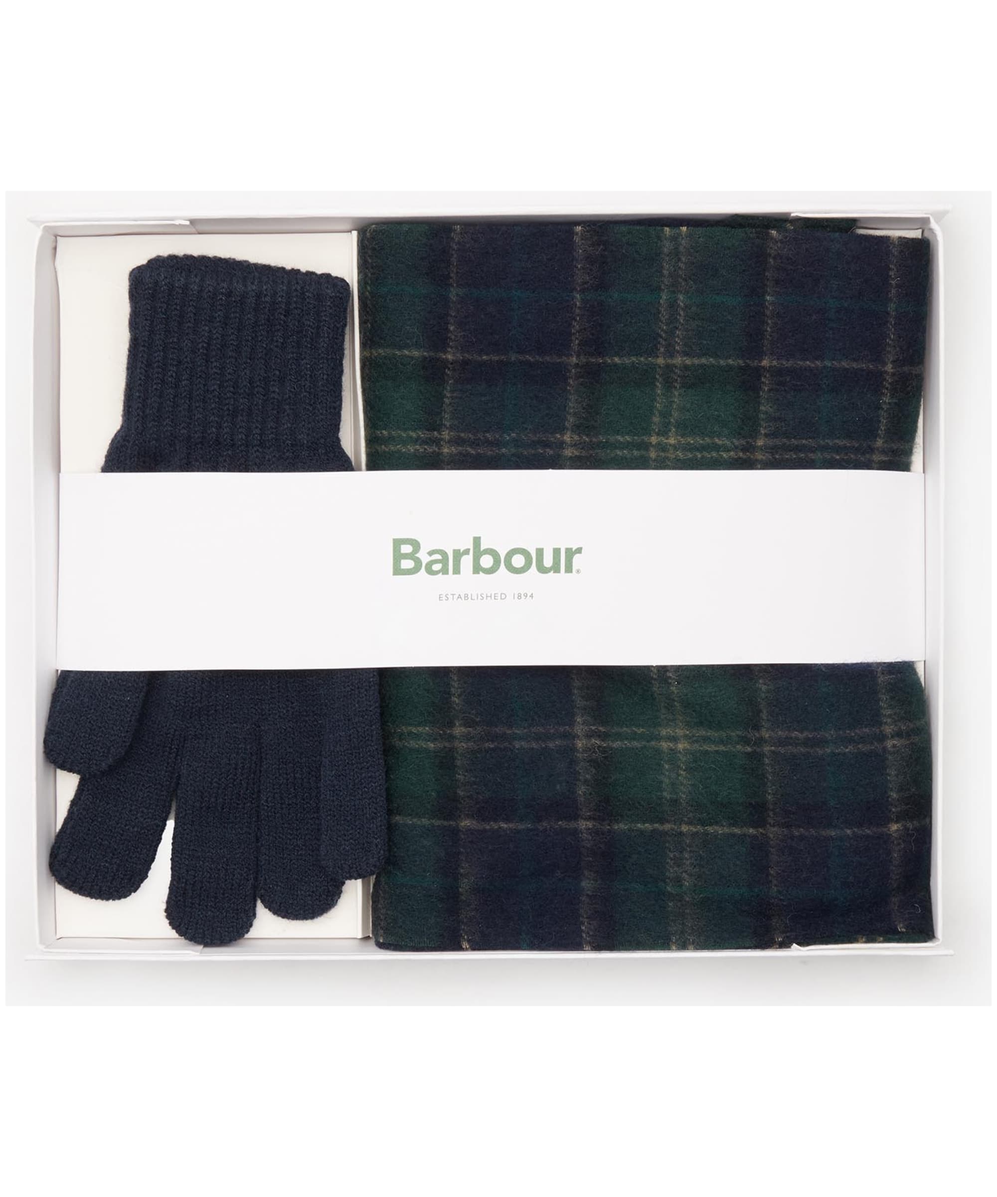 Men's Barbour Tartan Scarf and Glove Gift Set