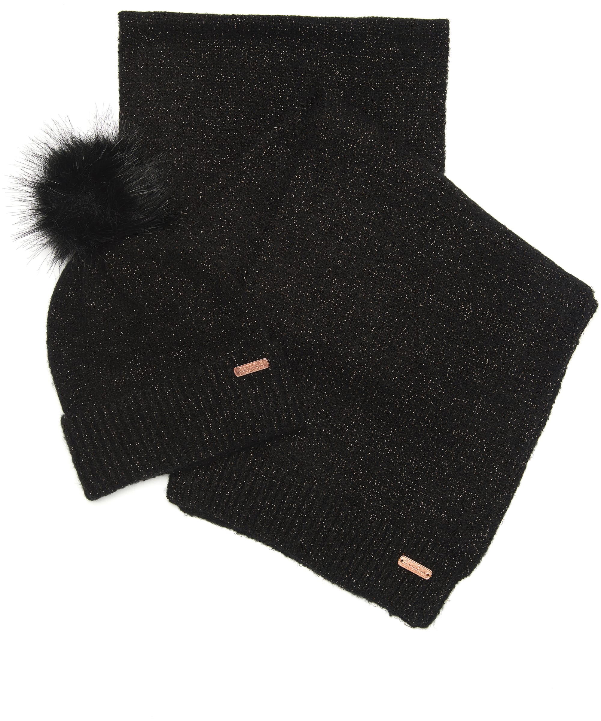 Women's Barbour International Sparkle Hat Scarf Set