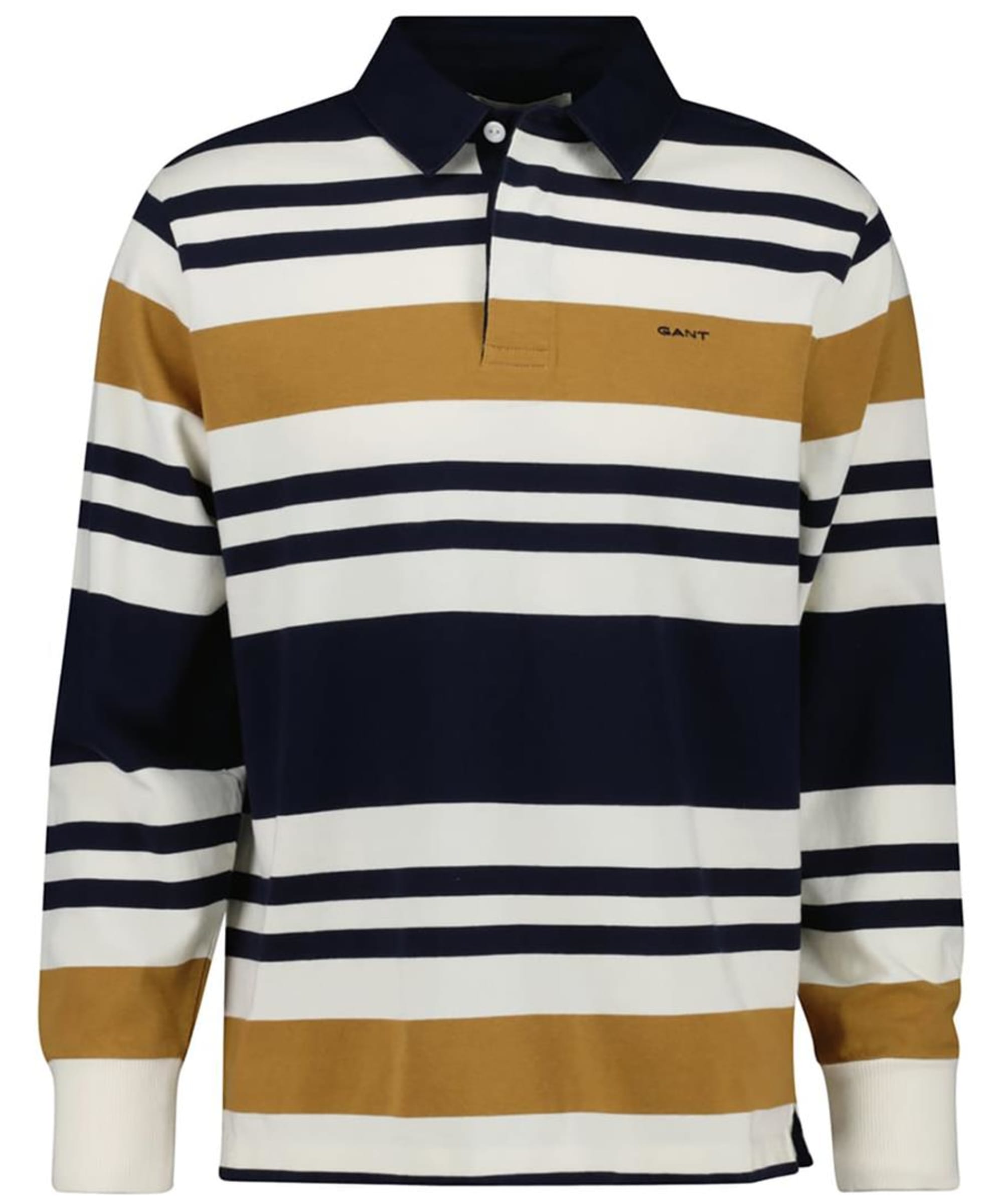Gant Men Beige Logo Pure Cotton Collared Ruggers