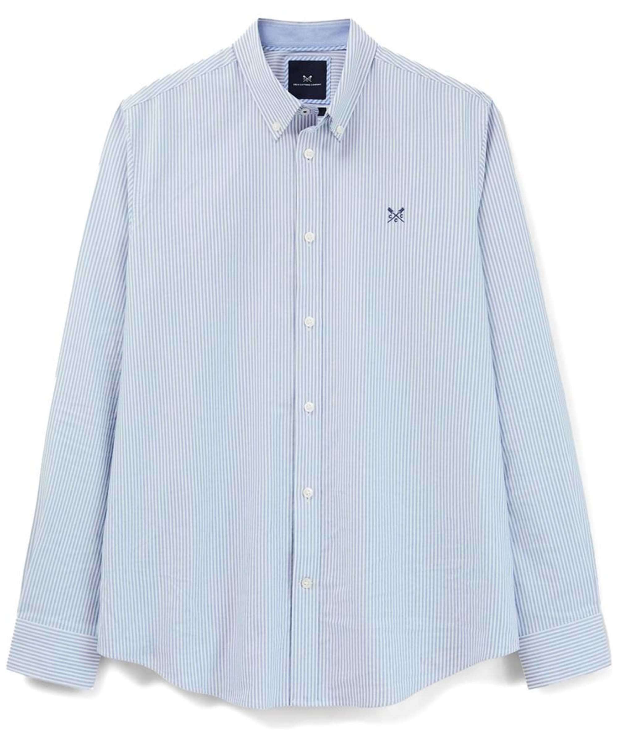 Crew Clothing Men's Slim Fit Oxford Stripe Shirt Heritage Ultramarine White