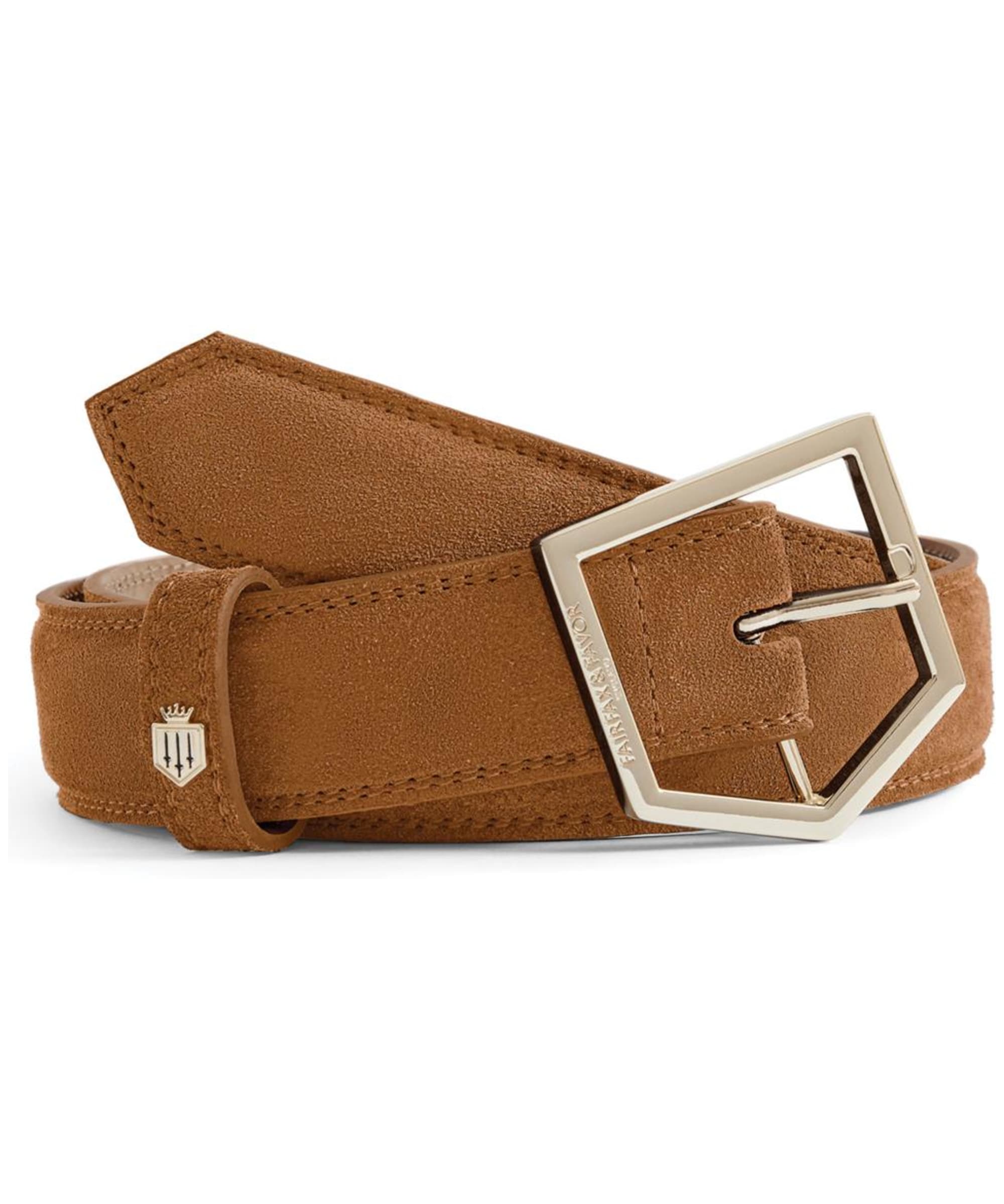 NEW FAIRFAX & FAVOR women\'s felbrigg belt in tan suede Fairfax and Favor Felbrigg Belt in Ruby Suede|Parkinsons  main image 2