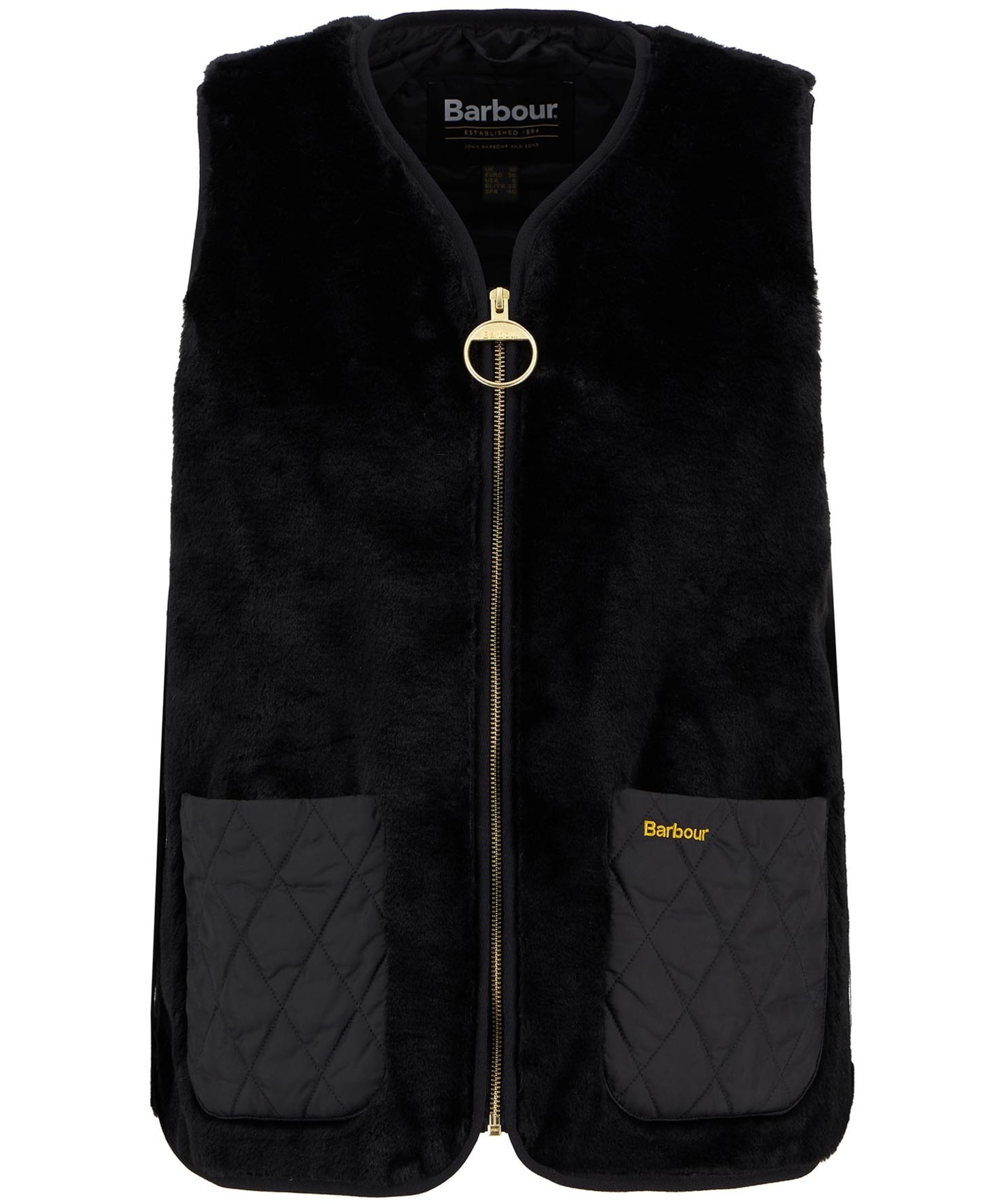 Barbour women’s quilted fur gilet／Black BARBOUR Santa Rose Gilet | endource
