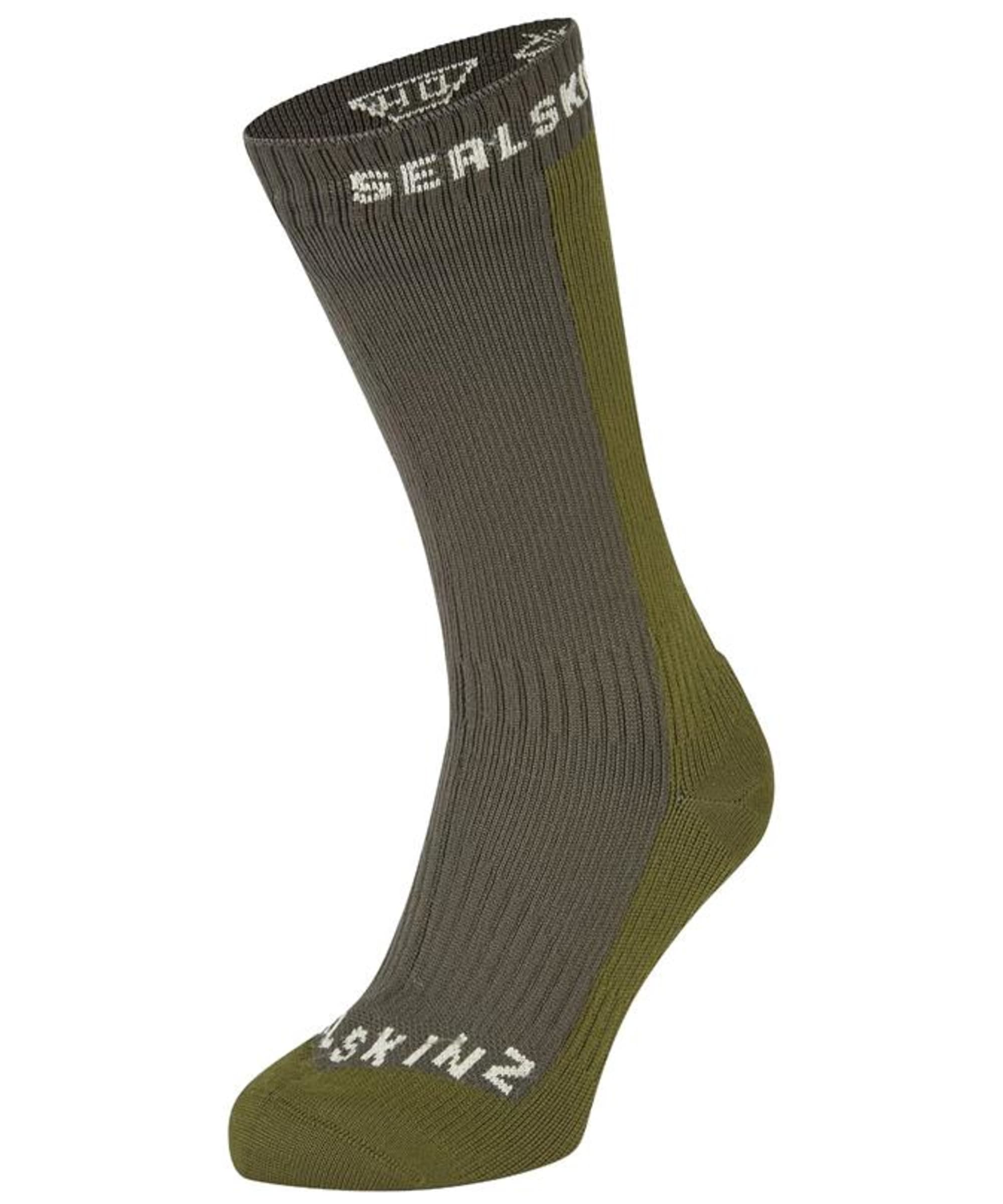 View Sealskinz Starston Waterproof Cold Weather Mid Length Sock Olive UK 1214 information