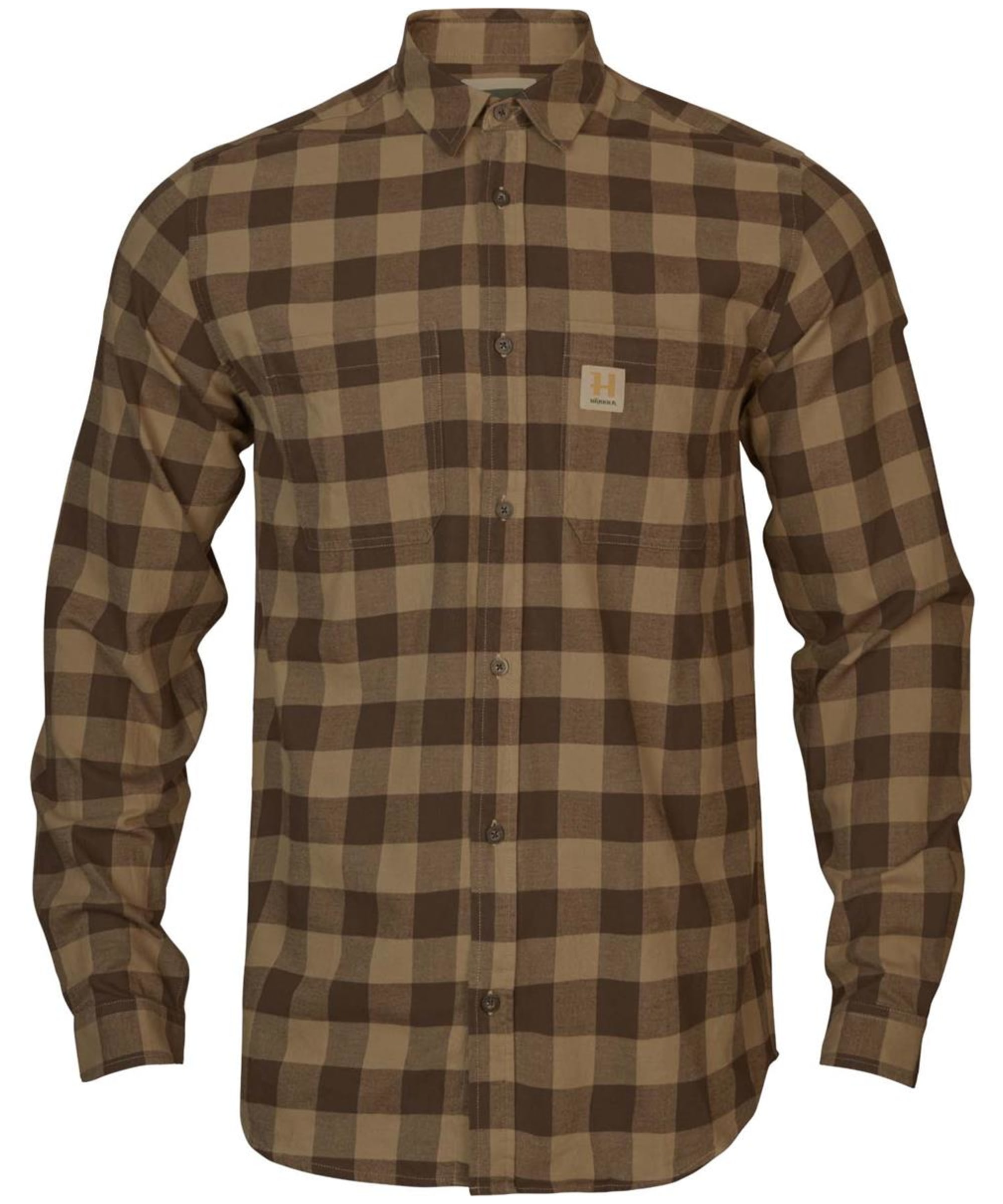 View Mens Härkila Scandinavian Long Sleeve Shirt Antique Bronze Check UK 17 information