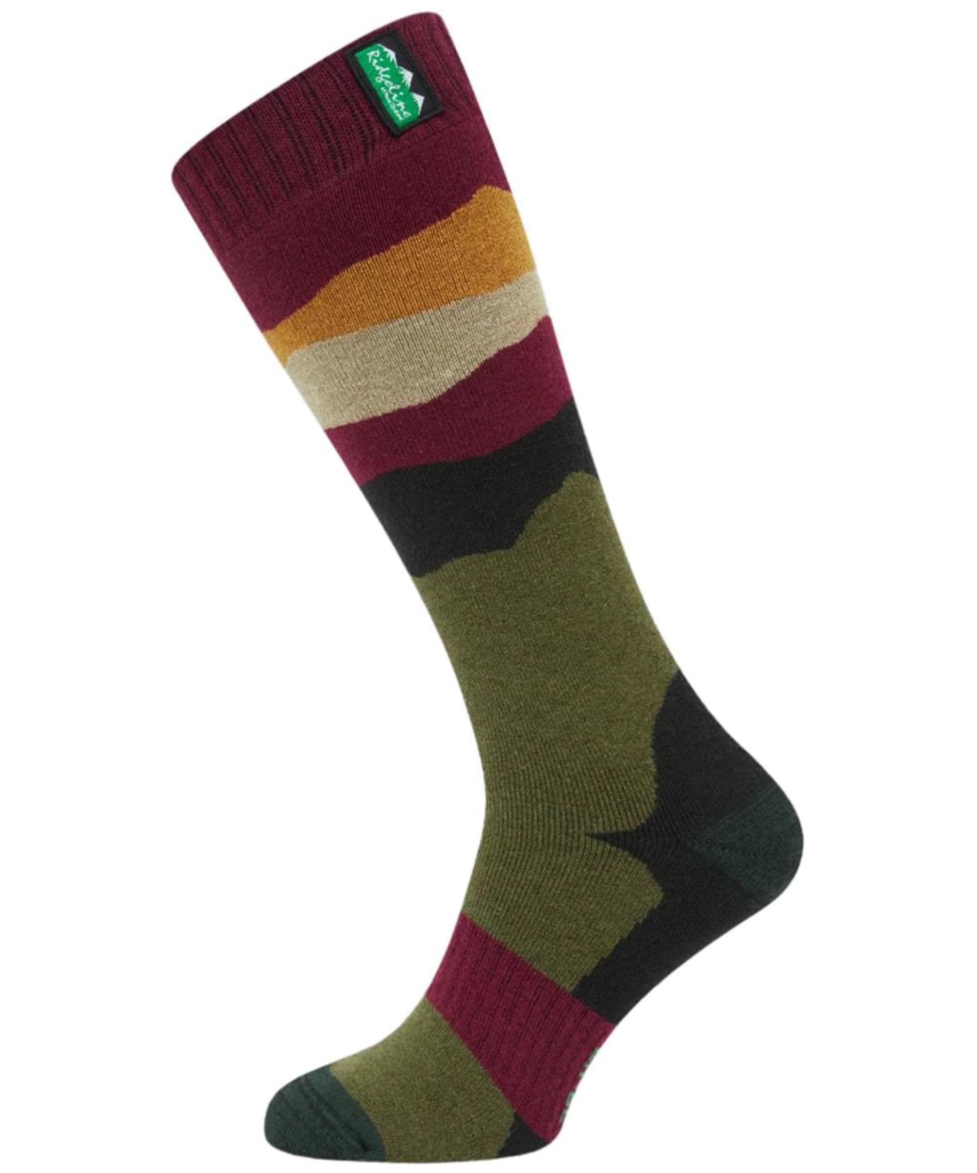 View Ridgeline Merino Wool Socks Full Length Berry Stripes UK 68 information
