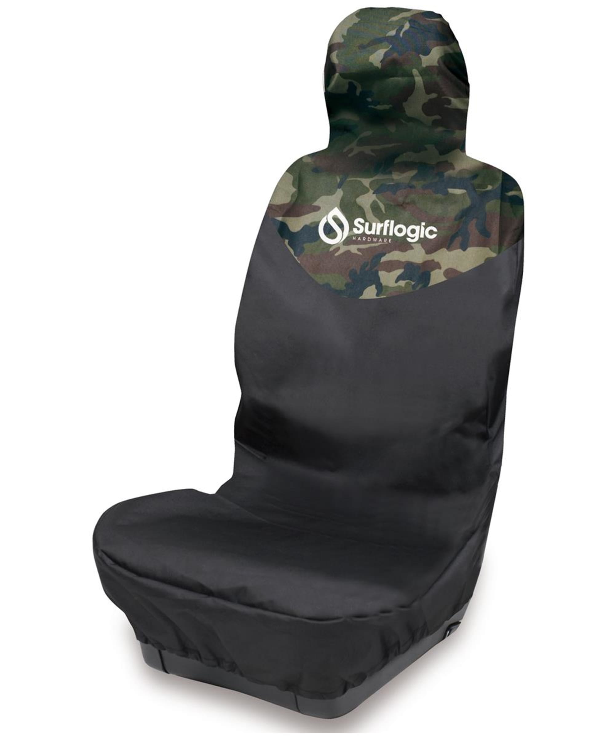View Surflogic Tough And Water Resistant Single Car Seat Cover Black Camo One size information