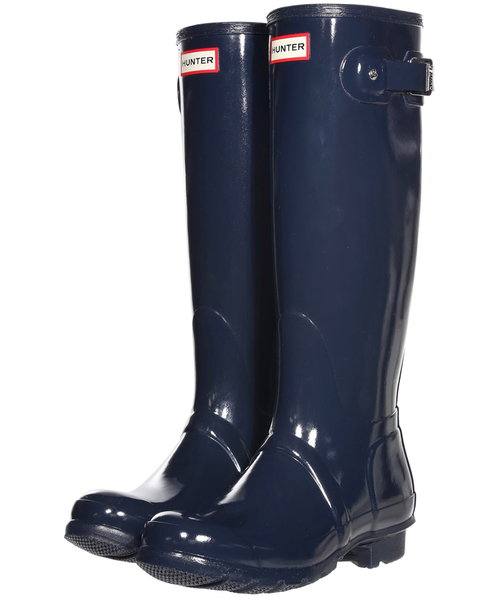 Hunter Women's Tall Back Adjustable Wellington Boots - Navy - UK 7