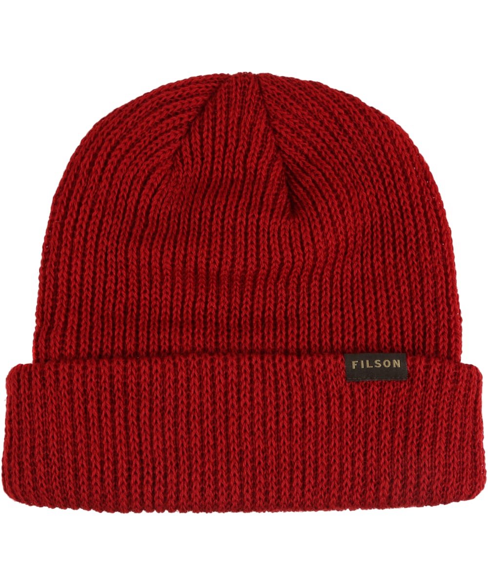 View Filson Watch Cap Adjustable Wool Beanie Hat Red One size information