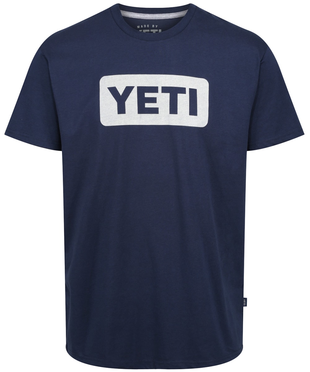 View YETI Logo Badge Short Sleeve Crew Neck TShirt Navy White M information