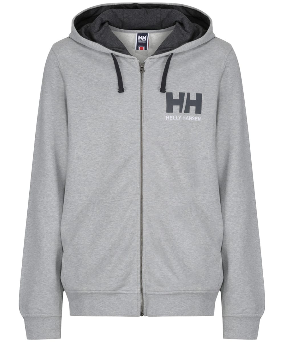 View Mens Helly Hansen Logo Full Zip Organic Cotton Hoodie Grey Melange XXL information