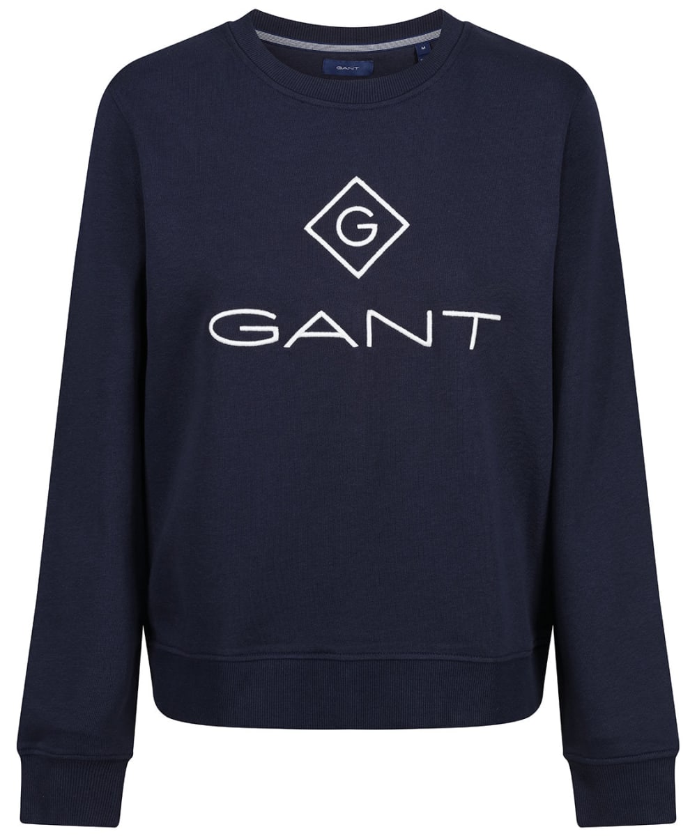 Women s GANT Lock Up Logo Crew Neck Sweatshirt