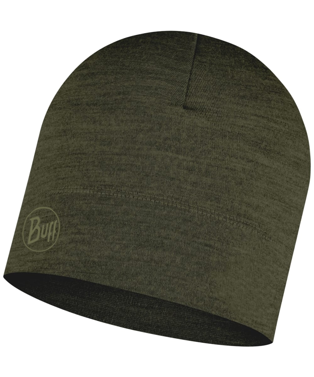 View Buff Merino Lightweight Solid Beanie Hat Bark One size information