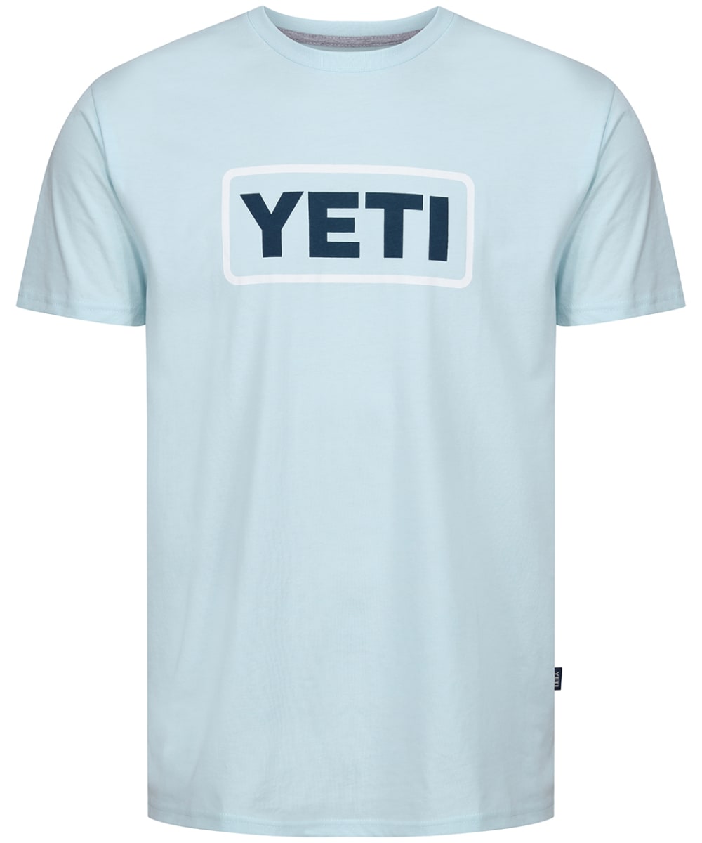 View YETI Logo Badge Short Sleeve Crew Neck TShirt Light Blue L information