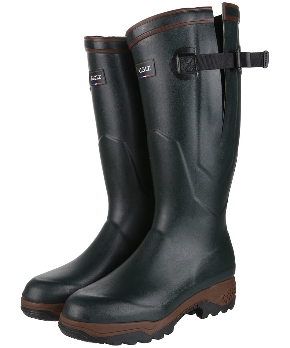 View Aigle Parcours 2 ISO Neoprene Lined Adjustable Fit Tall Wellington Boots Bronze UK 13 information